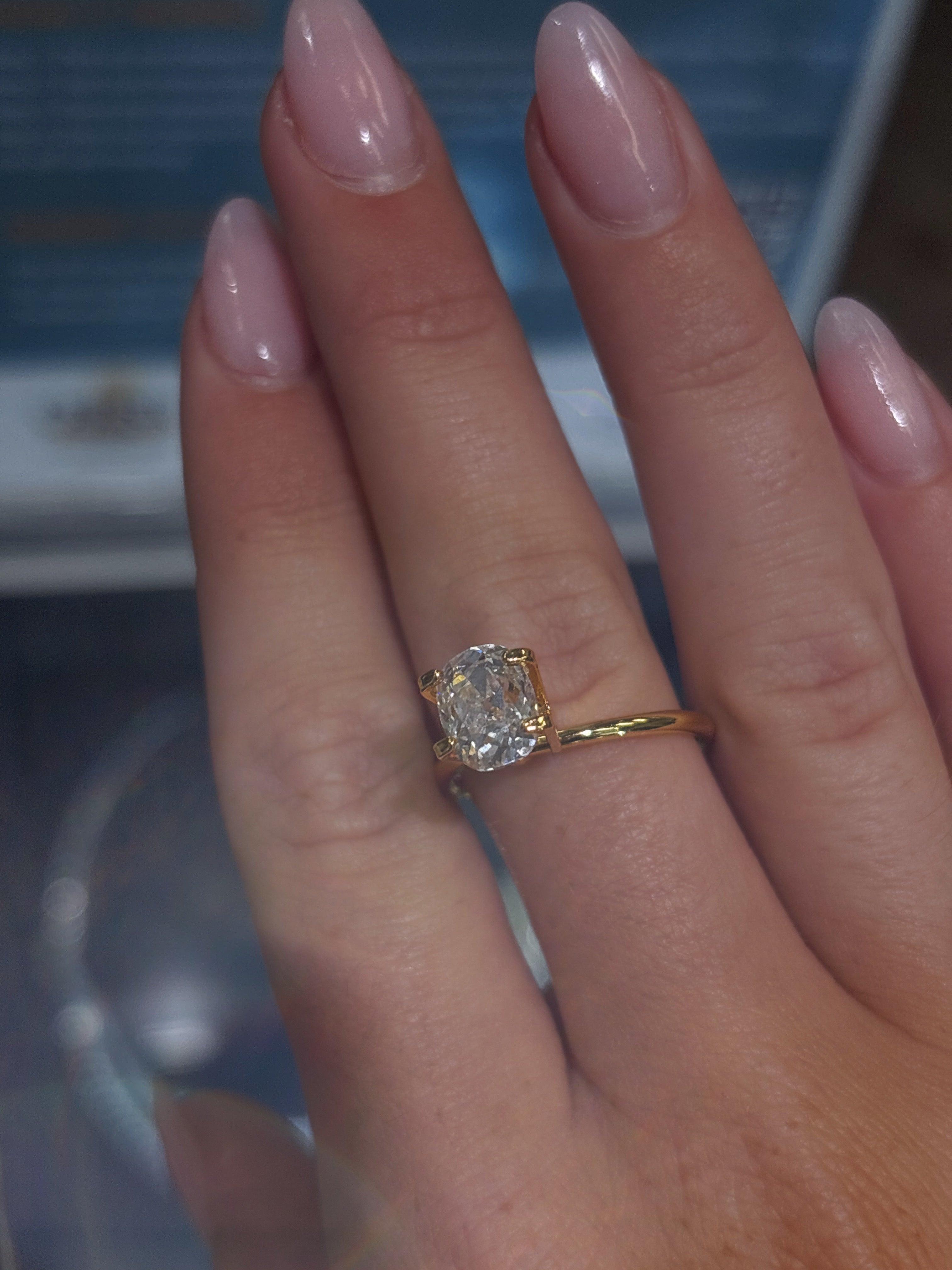 2.01ctw Old Mine Brilliant Elongated Cushion Diamond