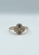 Load image into Gallery viewer, 14K Yellow Gold Fluted Quatrefoil Ring - 0.24ct Diamonds
