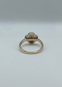 14K Yellow Gold Fluted Quatrefoil Ring - 0.24ct Diamonds