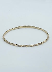 14K Yellow Gold and Diamond Flexi Bangle - 0.51ct Princess Cut Diamonds