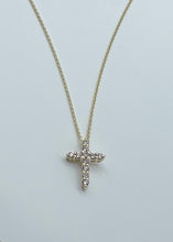 Load image into Gallery viewer, 14K Yellow Gold and Diamond Cross Pendant - 0.48ct Round Diamonds
