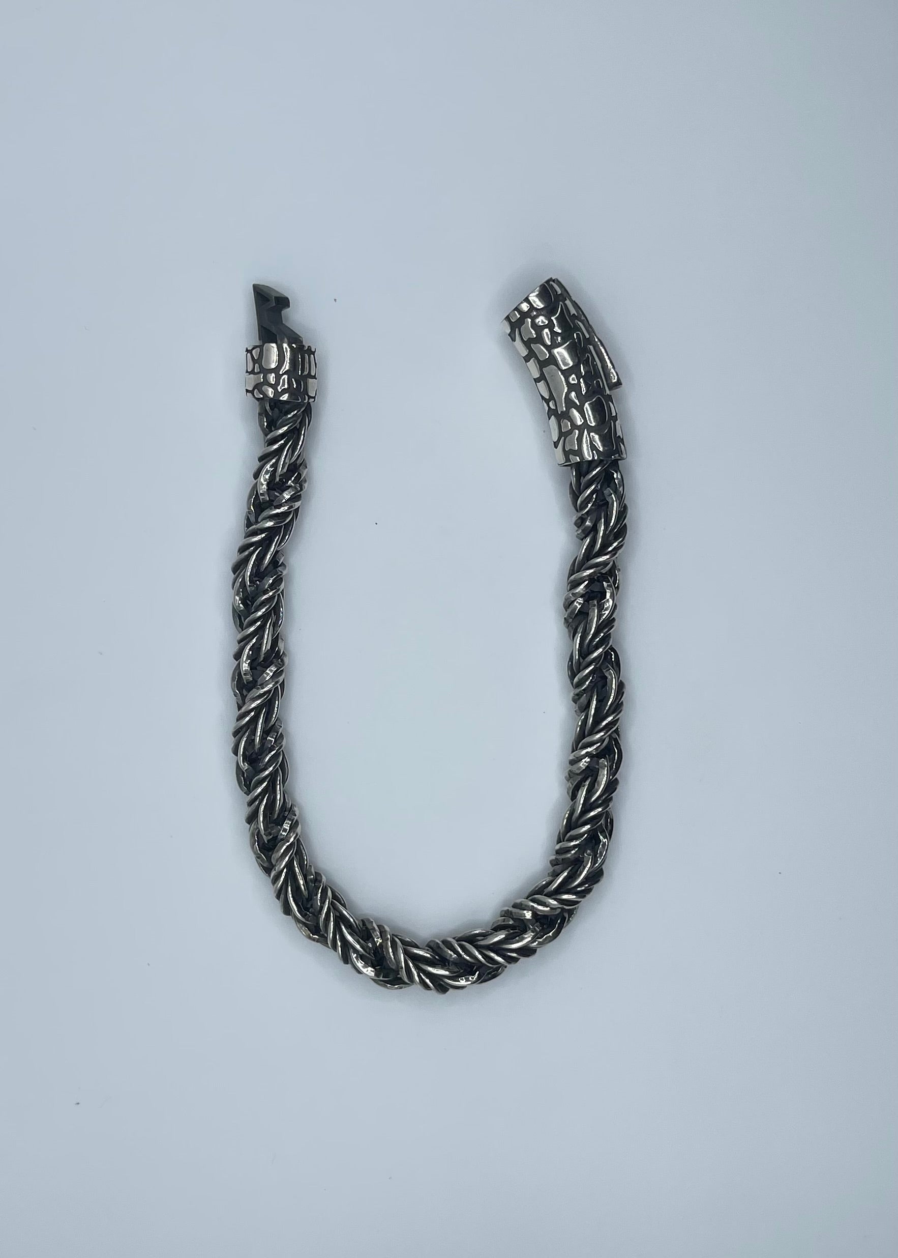 Men's Handmade Italian .925 9mm Twisted Rope Chain Bracelet