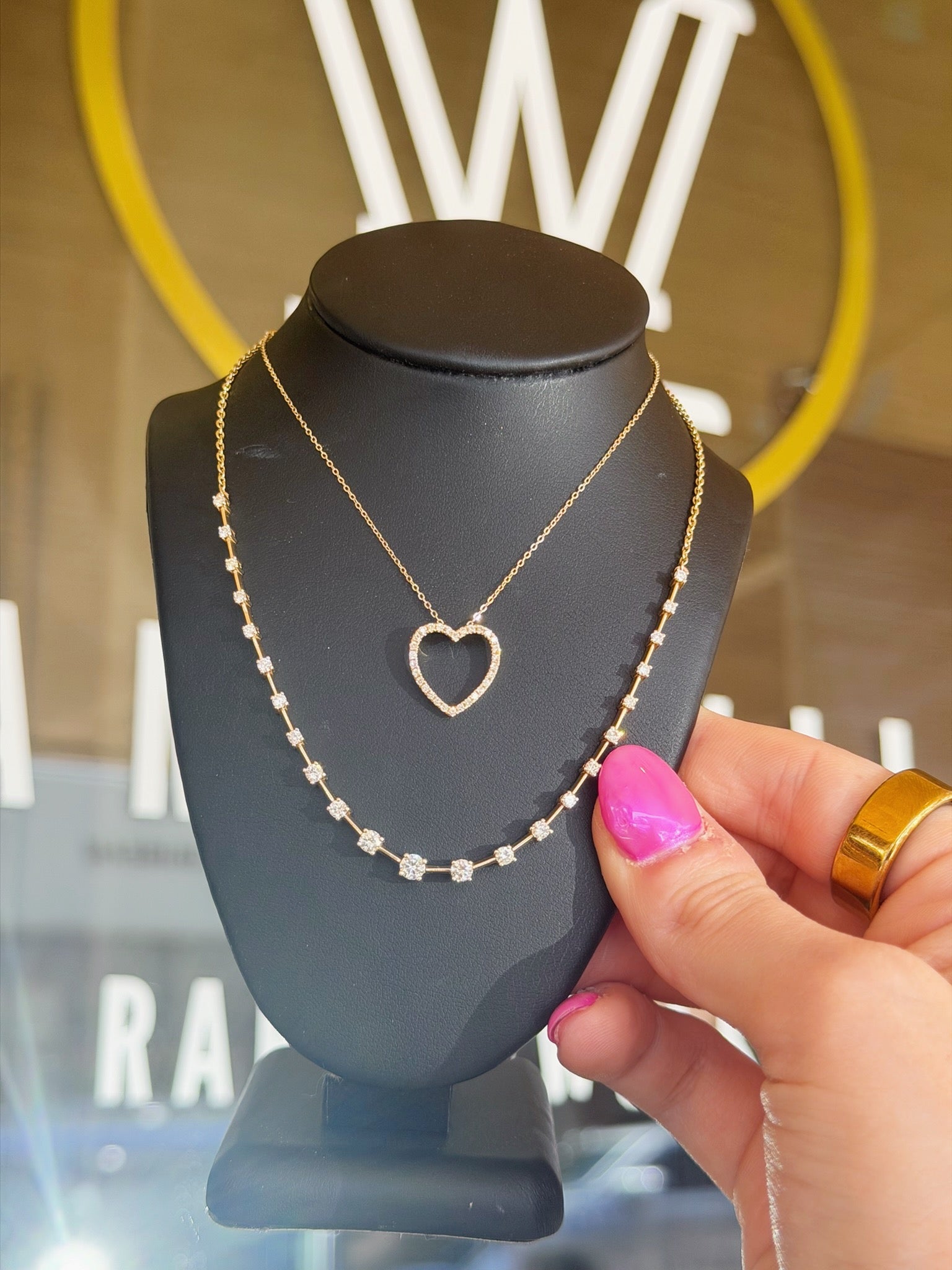 Yellow Gold & Diamond Heart Necklace