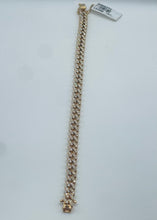 Load image into Gallery viewer, 14k Yellow Gold Cuban Link Diamond Bracelet
