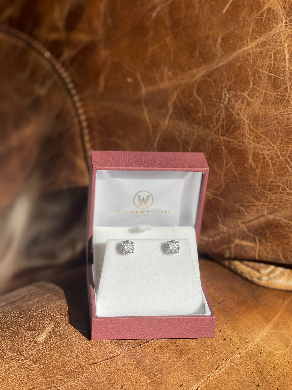 4.16ctw E VVS2 Lab Diamond Stud Earrings in 14k White Gold