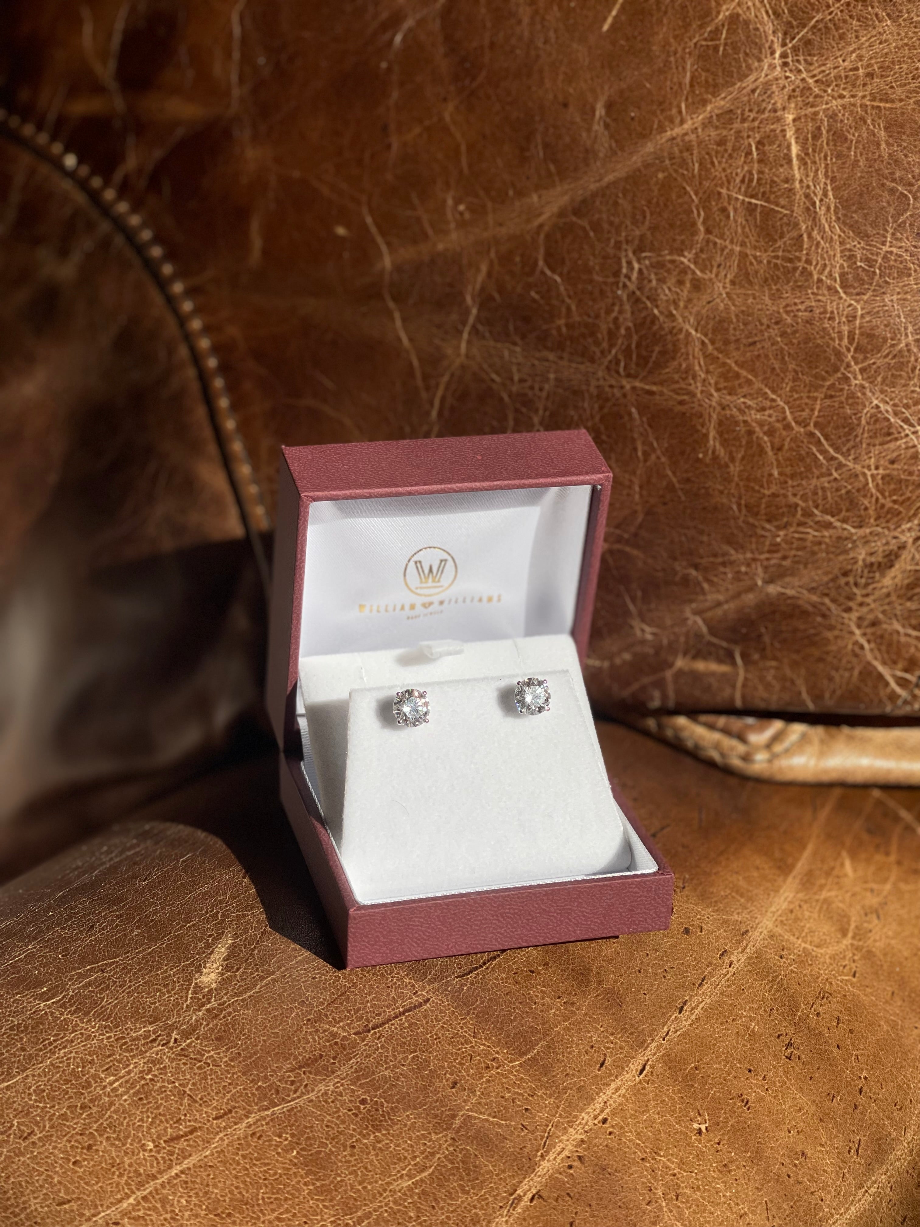 4.16ctw E VVS2 Lab Diamond Stud Earrings in 14k White Gold