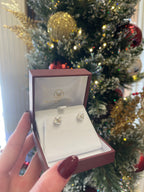 4.16ctw E VVS2 Lab Diamond Stud Earrings in 14k White Gold