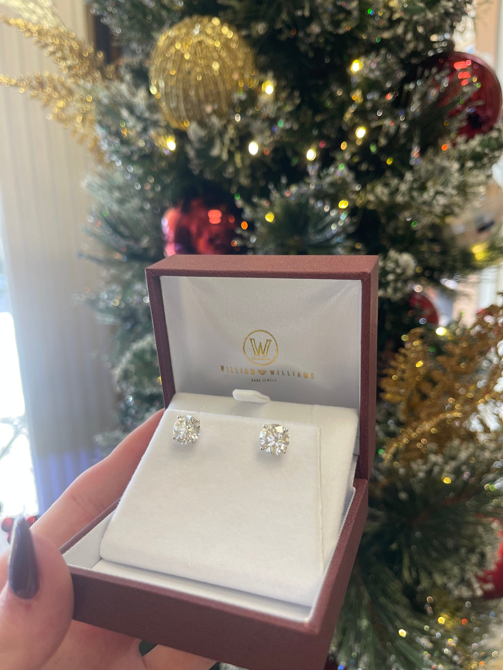 4.16ctw E VVS2 Lab Diamond Stud Earrings in 14k White Gold