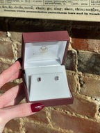 14K White Gold Purple Alexandrite and Diamond Earrings