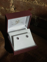 Load image into Gallery viewer, 14K White Gold Purple Alexandrite and Diamond Earrings
