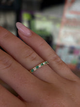 Load image into Gallery viewer, 14K Yellow Gold Emerald and Diamond Stackable Ring
