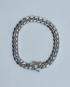 Rhodium Plated Sterling Silver Miami Cuban Link Bracelet - 8"