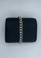 Rhodium Plated Sterling Silver Miami Cuban Link Bracelet - 8"