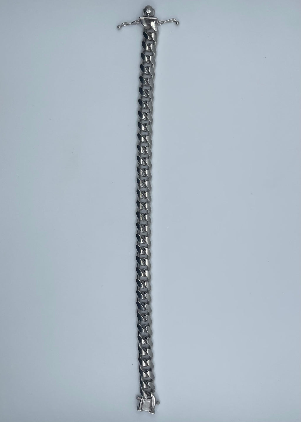 Rhodium Plated Sterling Silver Miami Cuban Link Bracelet - 8"