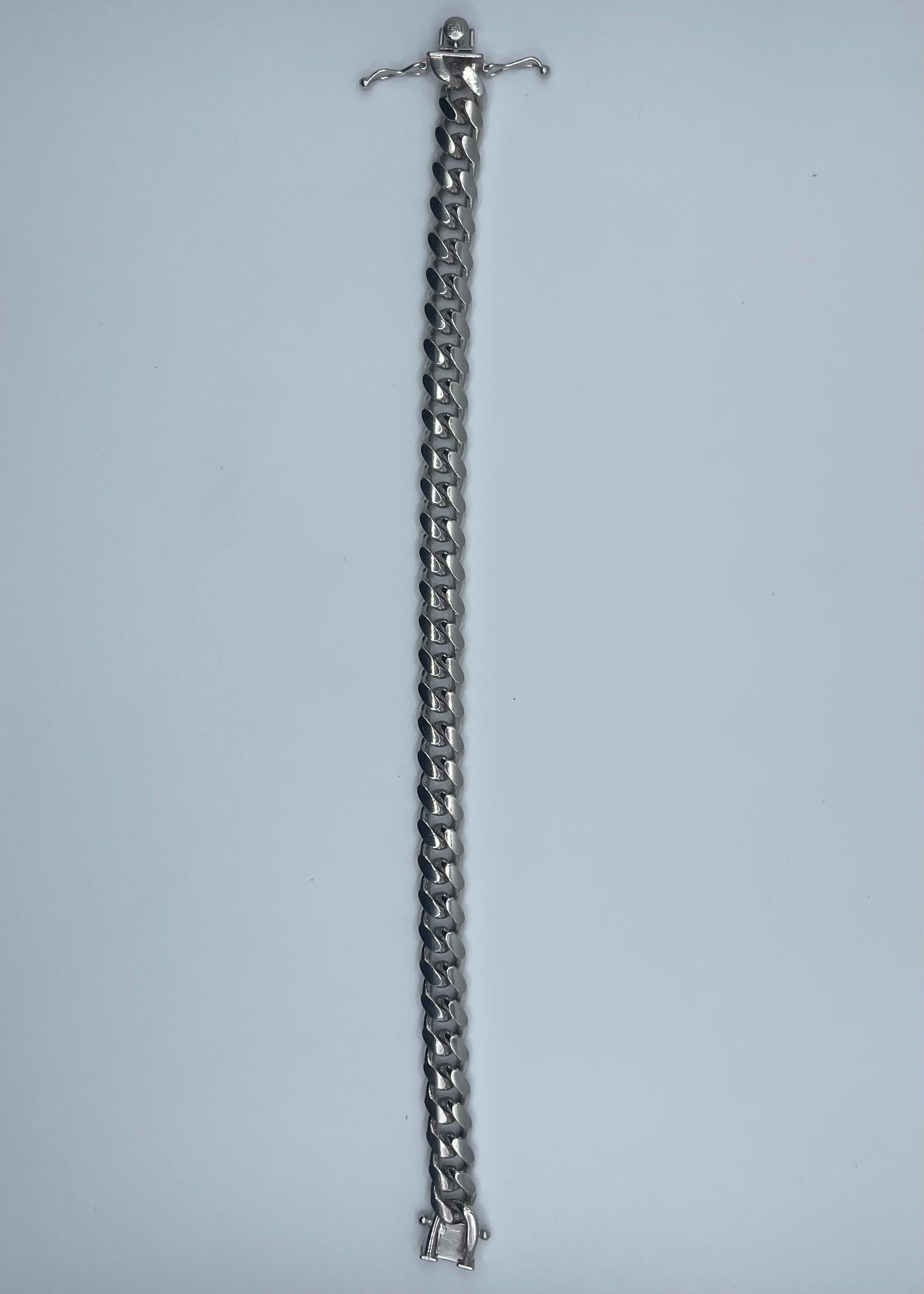 Rhodium Plated Sterling Silver Miami Cuban Link Bracelet - 8"