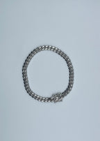 Rhodium Plated Sterling Silver Miami Cuban Link Bracelet - 8"