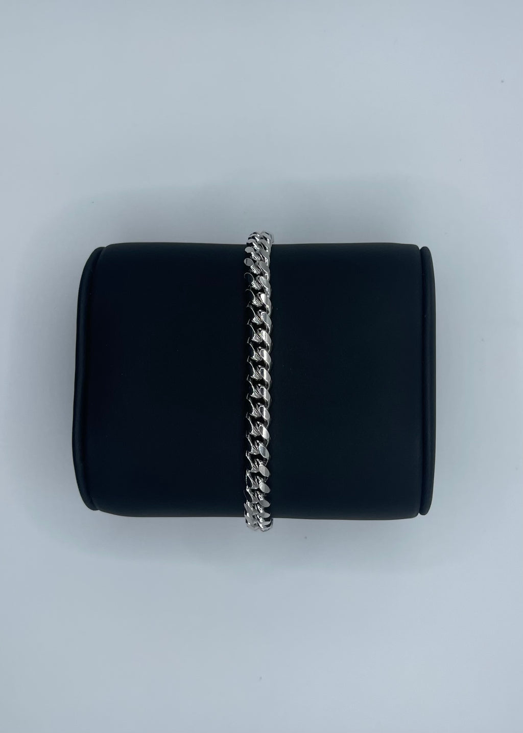 Rhodium Plated Sterling Silver Miami Cuban Link Bracelet - 8"