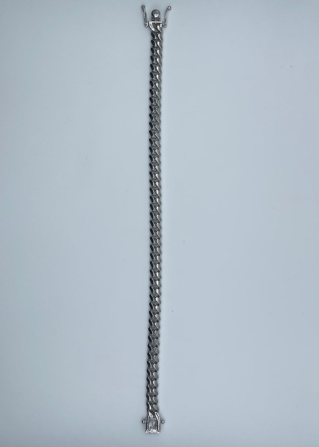 Rhodium Plated Sterling Silver Miami Cuban Link Bracelet - 8"