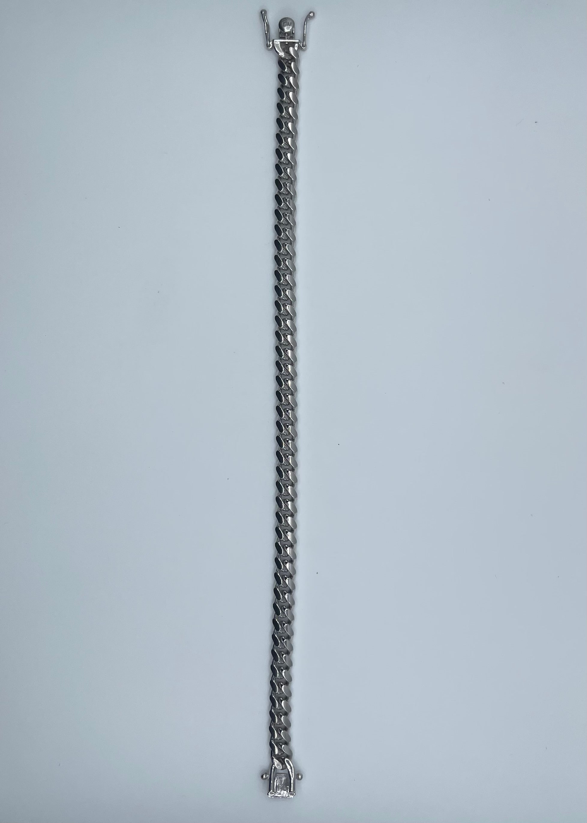 Rhodium Plated Sterling Silver Miami Cuban Link Bracelet - 8"