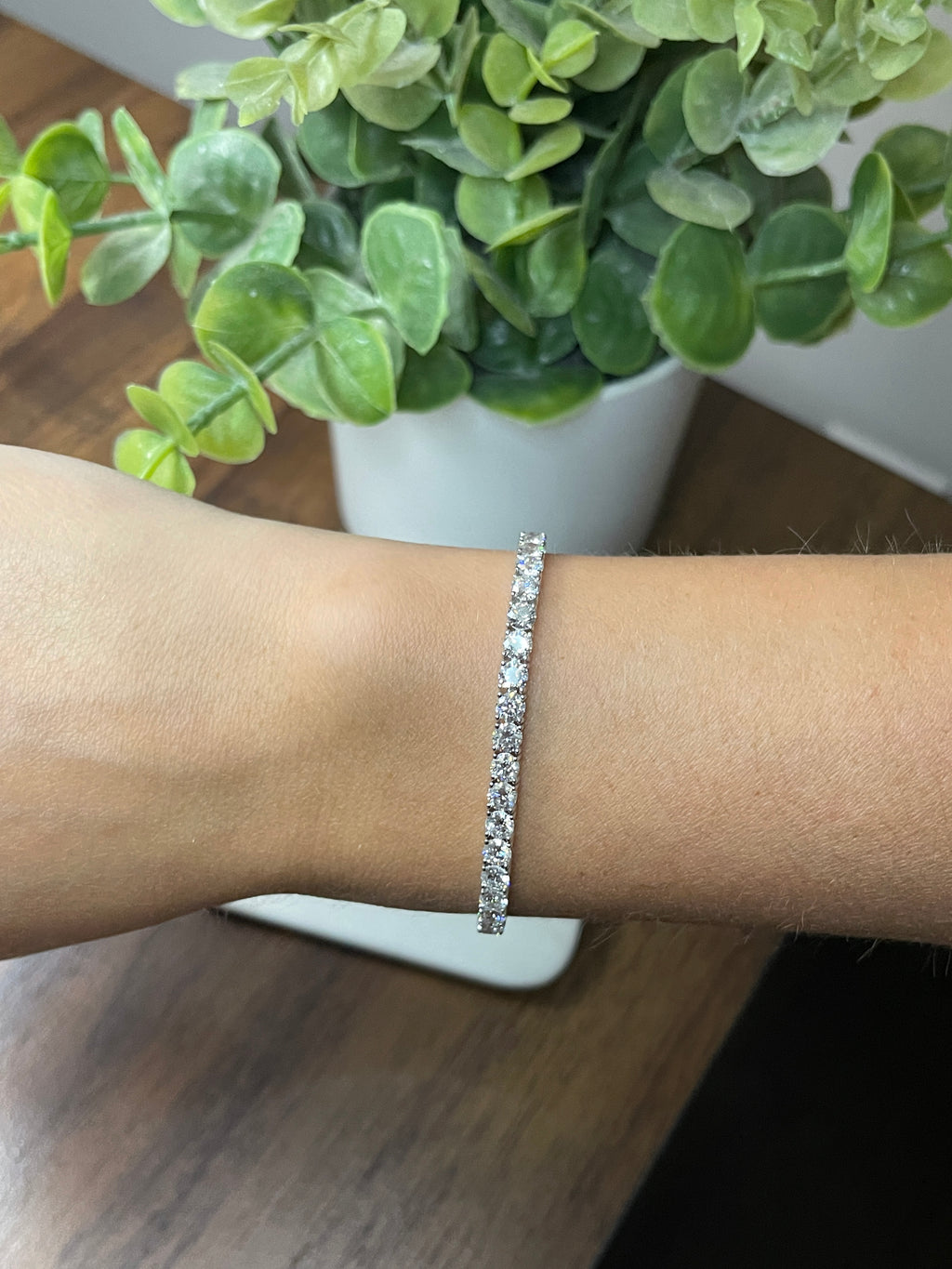 14k White Gold Diamond Tennis Bracelet - 9.58ctw LAB Diamonds