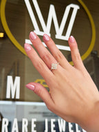 Yellow Gold & Diamond Halo Engagement Ring
