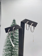 Black & White Diamond Hoops