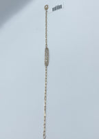 14k Yellow Gold Diamond Paperclip Chain Bracelet