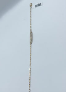 14k Yellow Gold Diamond Paperclip Chain Bracelet