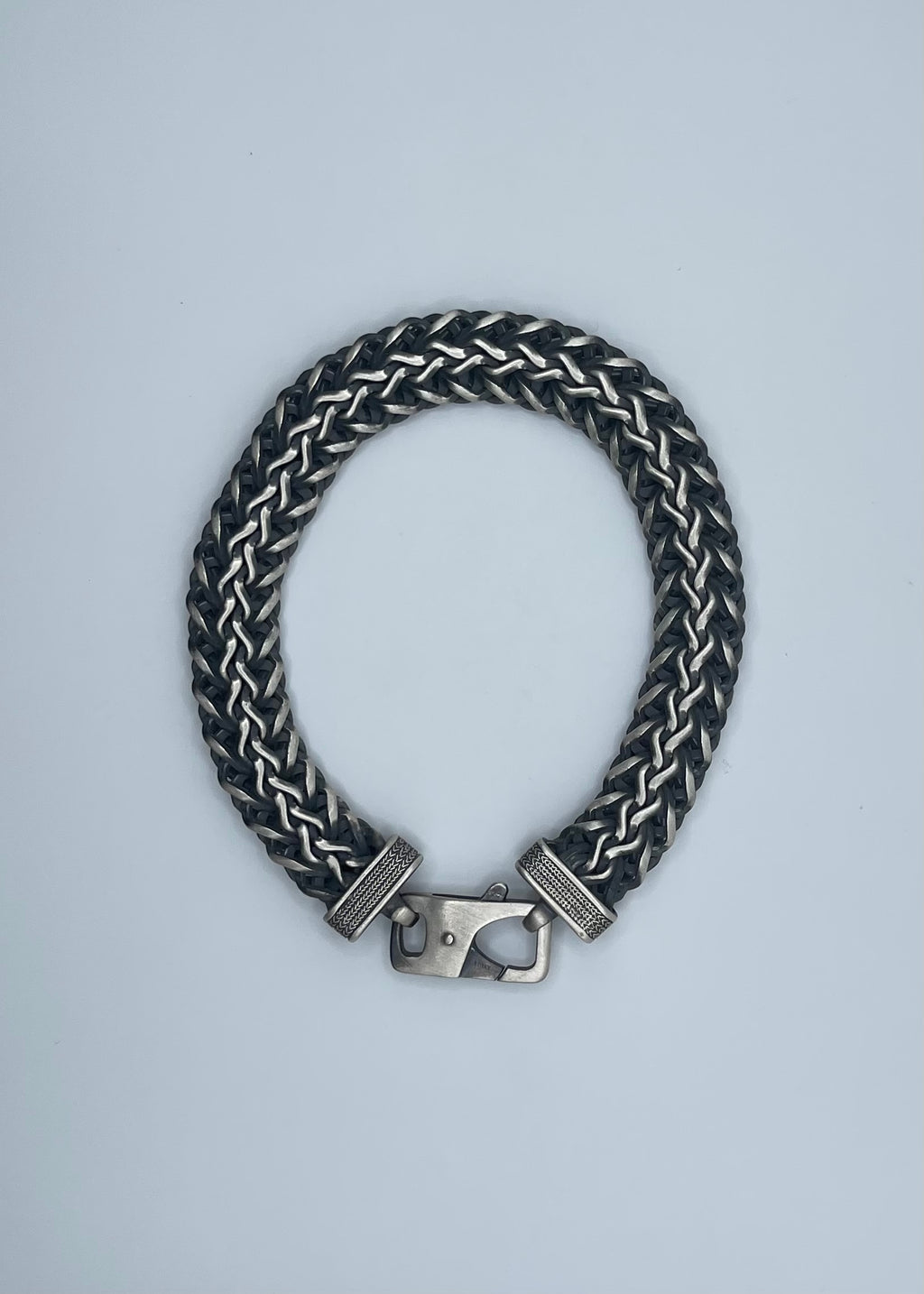 Men's Handmade Italian .925 13.5mm Woven Chain Bracelet