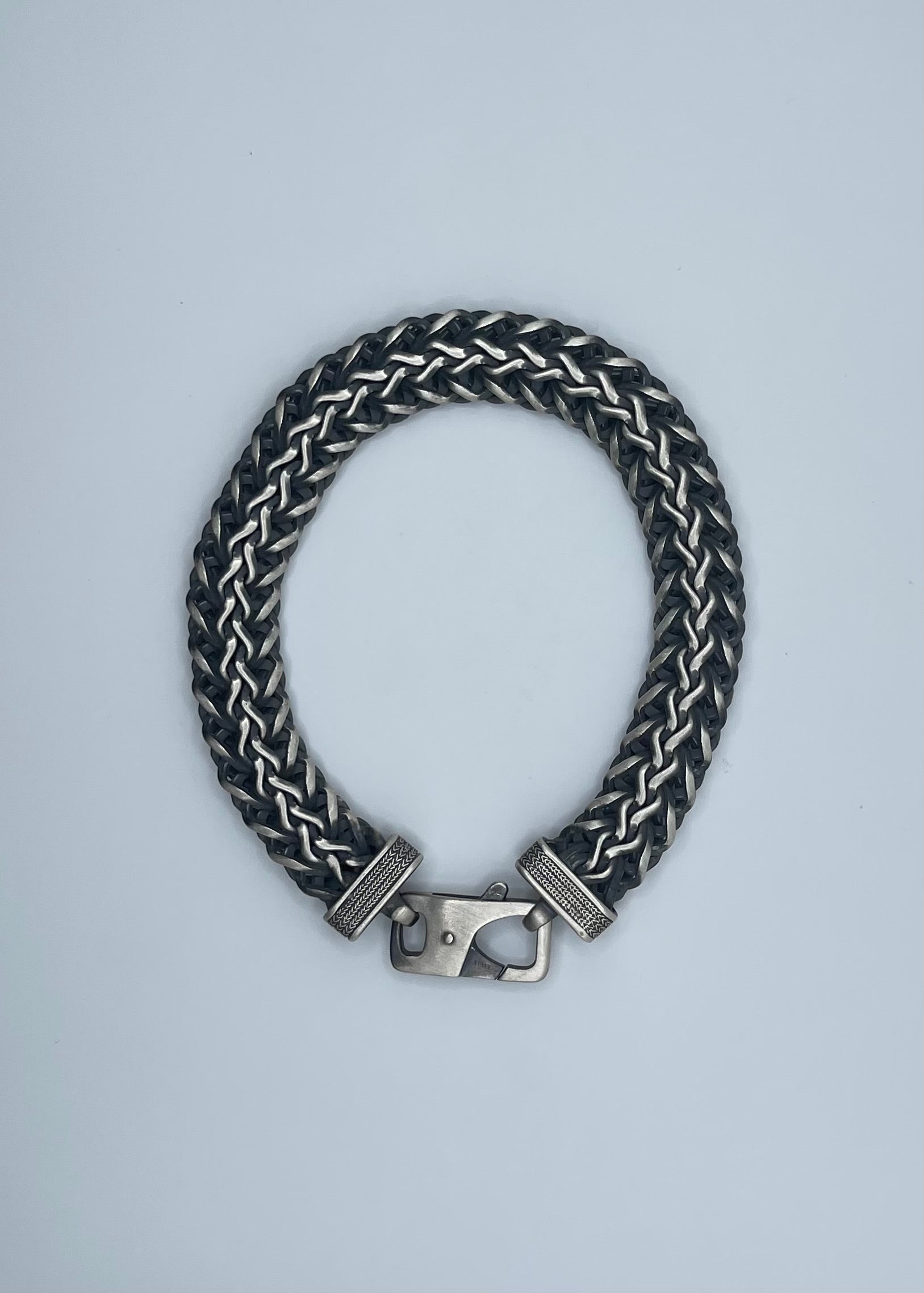 Men's Handmade Italian .925 13.5mm Woven Chain Bracelet