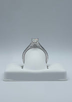 14K White Gold Oval-Cut Diamond Engagement Ring - 0.89 Carat, Lab G-H VS1