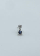 Load image into Gallery viewer, Sapphire and Diamond Platinum Dangle Earrings - 0.39ct Diamonds, 0.58ct Sapphires
