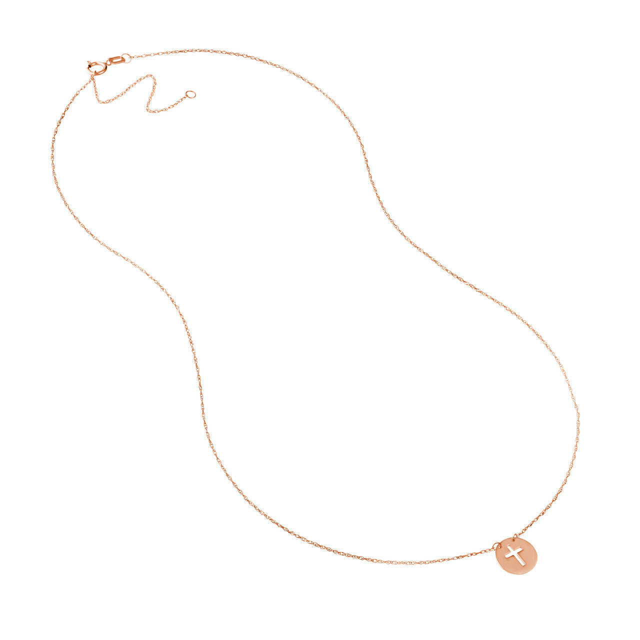 14K Gold 'So You' Mini Cutout Cross Adjustable Necklace