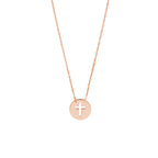 14K Gold 'So You' Mini Cutout Cross Adjustable Necklace