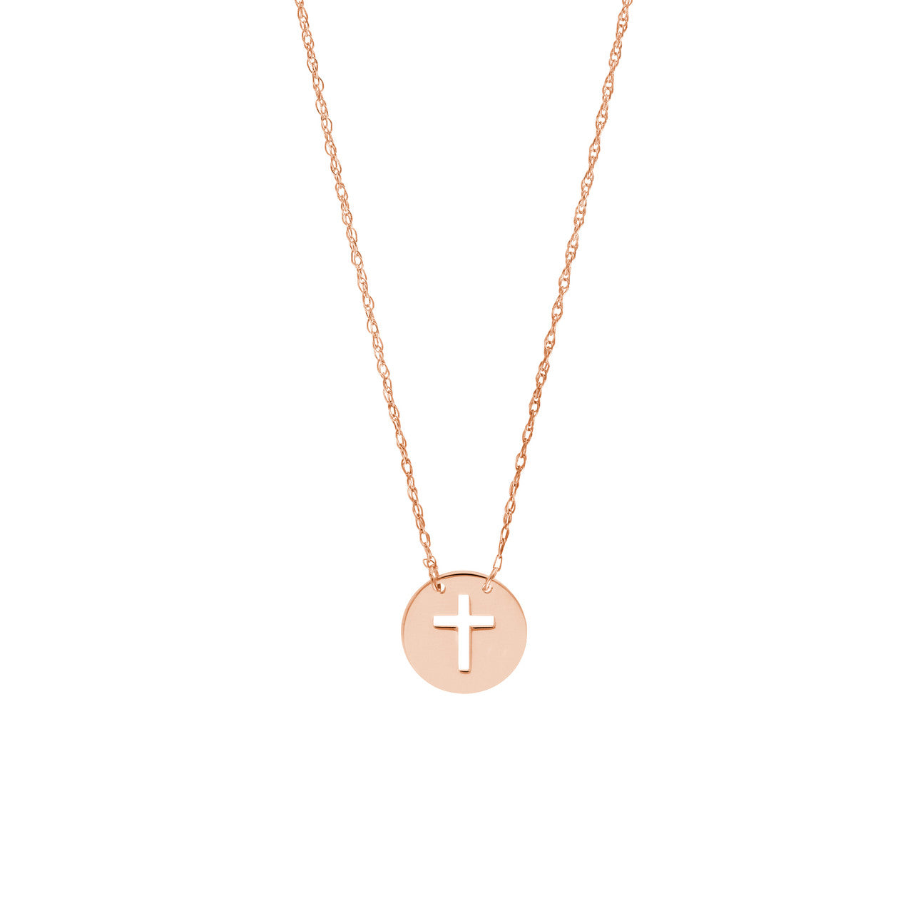 14K Gold 'So You' Mini Cutout Cross Adjustable Necklace