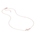 14k Gold East-to-West Sideways Cross Adjustable Necklace