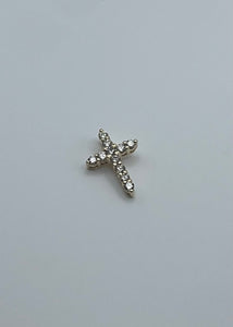 14K Yellow Gold and Diamond Cross Pendant - 0.48ct Round Diamonds