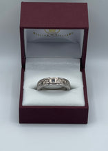 Load image into Gallery viewer, Hand Engraved Scroll Pattern Men&#39;s Diamond Ring/Wedding Band in 14k White Gold
