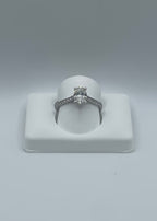 14K White Gold Oval-Cut Diamond Engagement Ring - 0.89 Carat, Lab G-H VS1