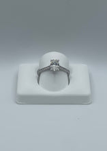 Load image into Gallery viewer, 14K White Gold Oval-Cut Diamond Engagement Ring - 0.89 Carat, Lab G-H VS1
