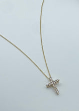 Load image into Gallery viewer, 14K Yellow Gold and Diamond Cross Pendant - 0.48ct Round Diamonds
