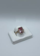 Load image into Gallery viewer, 18k Yellow Gold Pink and Lavender Bi-Color Tourmaline &amp; Diamond Ring, Size 7
