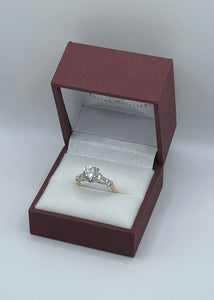 18k Yellow Gold and Platinum Wedding Ring Set with 1.52ct Round Center Diamond