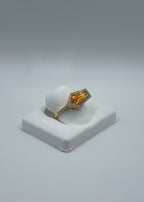 2.40ct Citrine & 0.33ct Diamond Ring in 18k Yellow Gold, Size 7