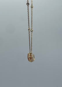 Citrine and Diamond Necklace in 18k Yellow Gold