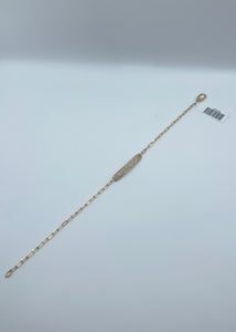 14k Yellow Gold Diamond Paperclip Chain Bracelet