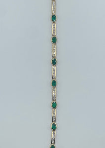 14k Yellow Gold Diamond and Emerald Bracelet