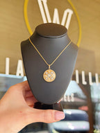 Golden Quatrefoil Diamond Pendant