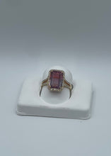 Load image into Gallery viewer, 18k Yellow Gold Pink and Lavender Bi-Color Tourmaline &amp; Diamond Ring, Size 7
