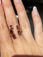 14K Yellow Gold Pink Tourmaline Cuff Ring